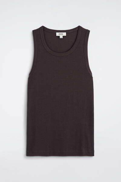 COS スリムリブコットンタンクトップ