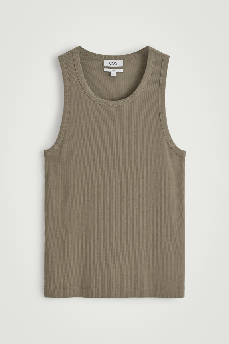 COS スクープネック リブニットタンクトップ