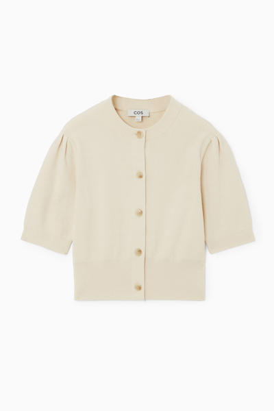 クロップド半袖カーディガン