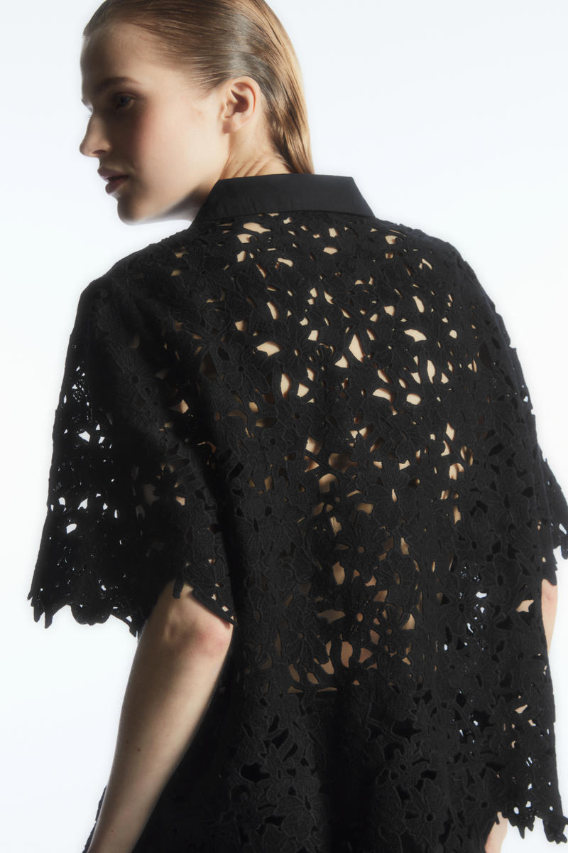 SHORT-SLEEVED BRODERIE ANGLAISE SHIRT エンブロイダリー半袖シャツ 
