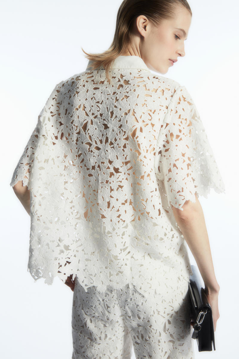 SHORT-SLEEVED BRODERIE ANGLAISE SHIRT エンブロイダリー半袖シャツ 
