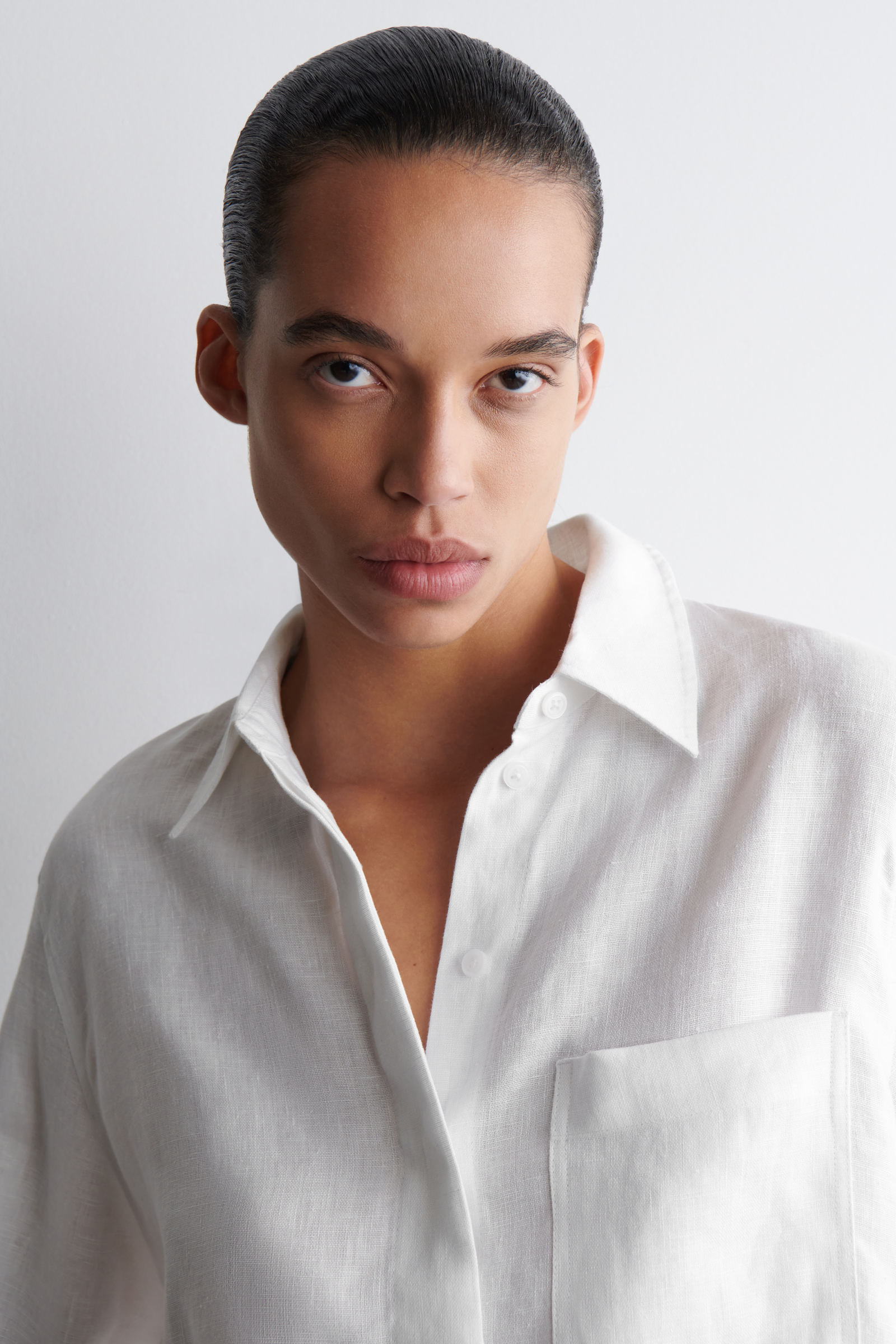 OVERSIZED LINEN SHIRT オーバーサイズリネンシャツ ホワイト｜COS