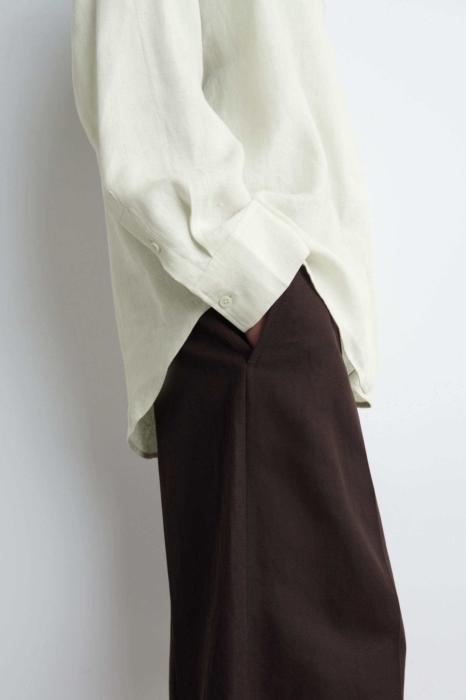 OVERSIZED LINEN SHIRT オーバーサイズリネンシャツ ペールグリーン 
