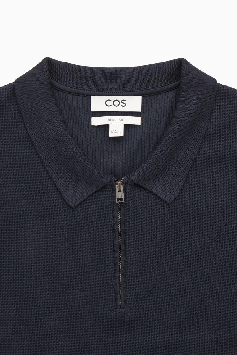 COTTON-PIQUE HALF-ZIP POLO SHIRT コットンピケ ハーフジッパー