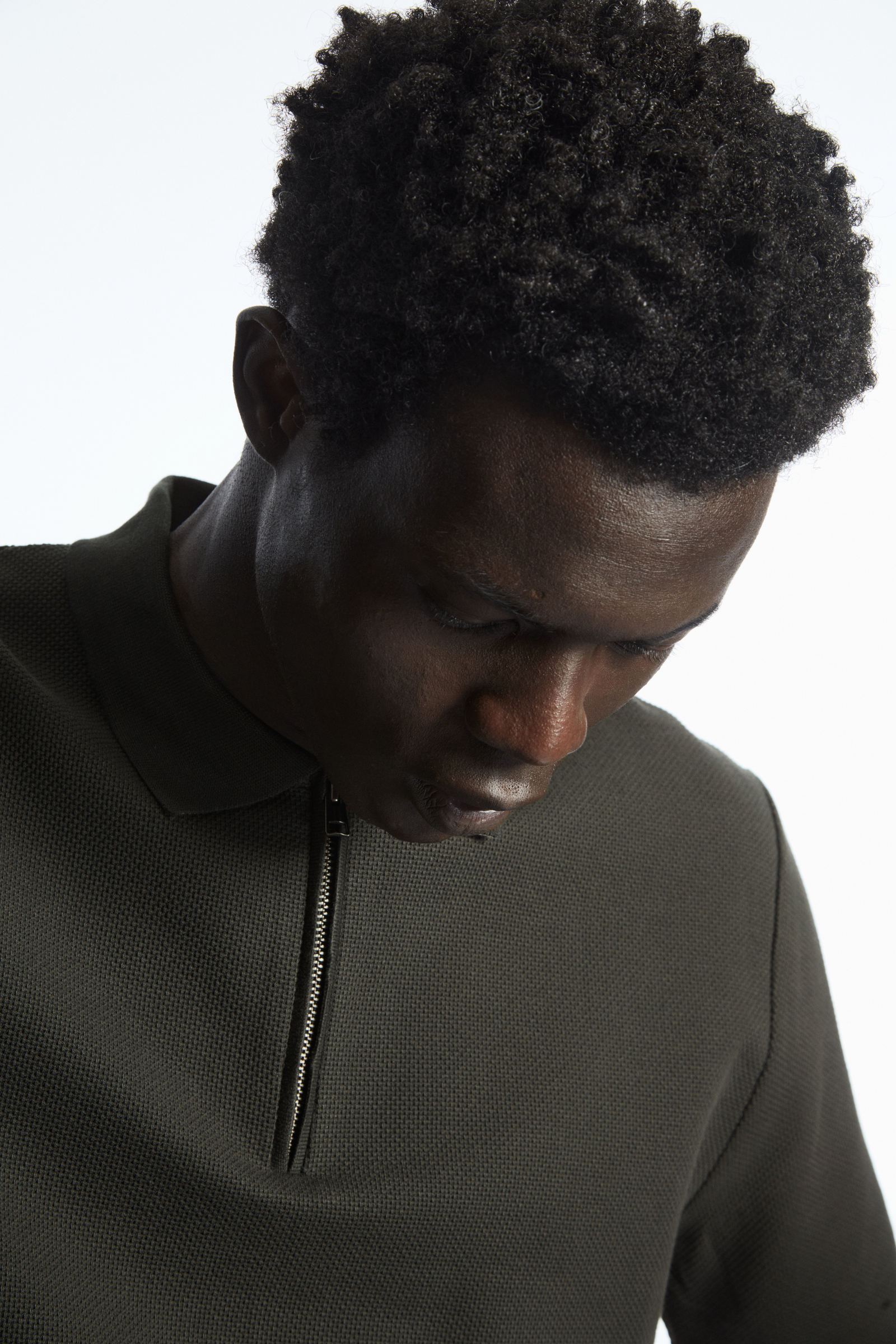 COTTON-PIQUE HALF-ZIP POLO SHIRT コットンピケ ハーフジッパー