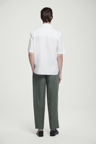 COS カジュアルフィット キューバンカラーコットン混Tシャツ