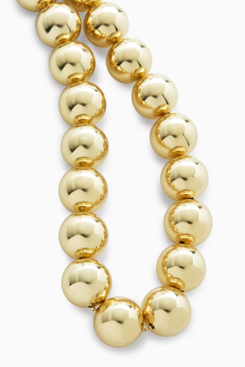 CHUNKY BEADED NECKLACE チャンキービーズネックレス ゴールド｜COS