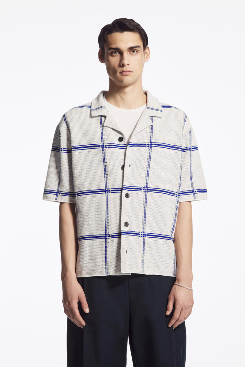 RELAXED-FIT PLAID SHIRT リラックスフィット チェックシャツ ホワイト 