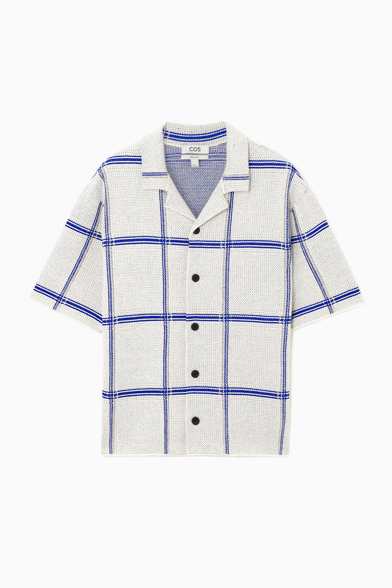 RELAXED-FIT PLAID SHIRT リラックスフィット チェックシャツ ホワイト 
