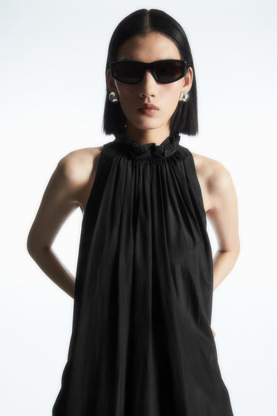 COS デジタルプリント　フローラルシルク混マキシワンピース