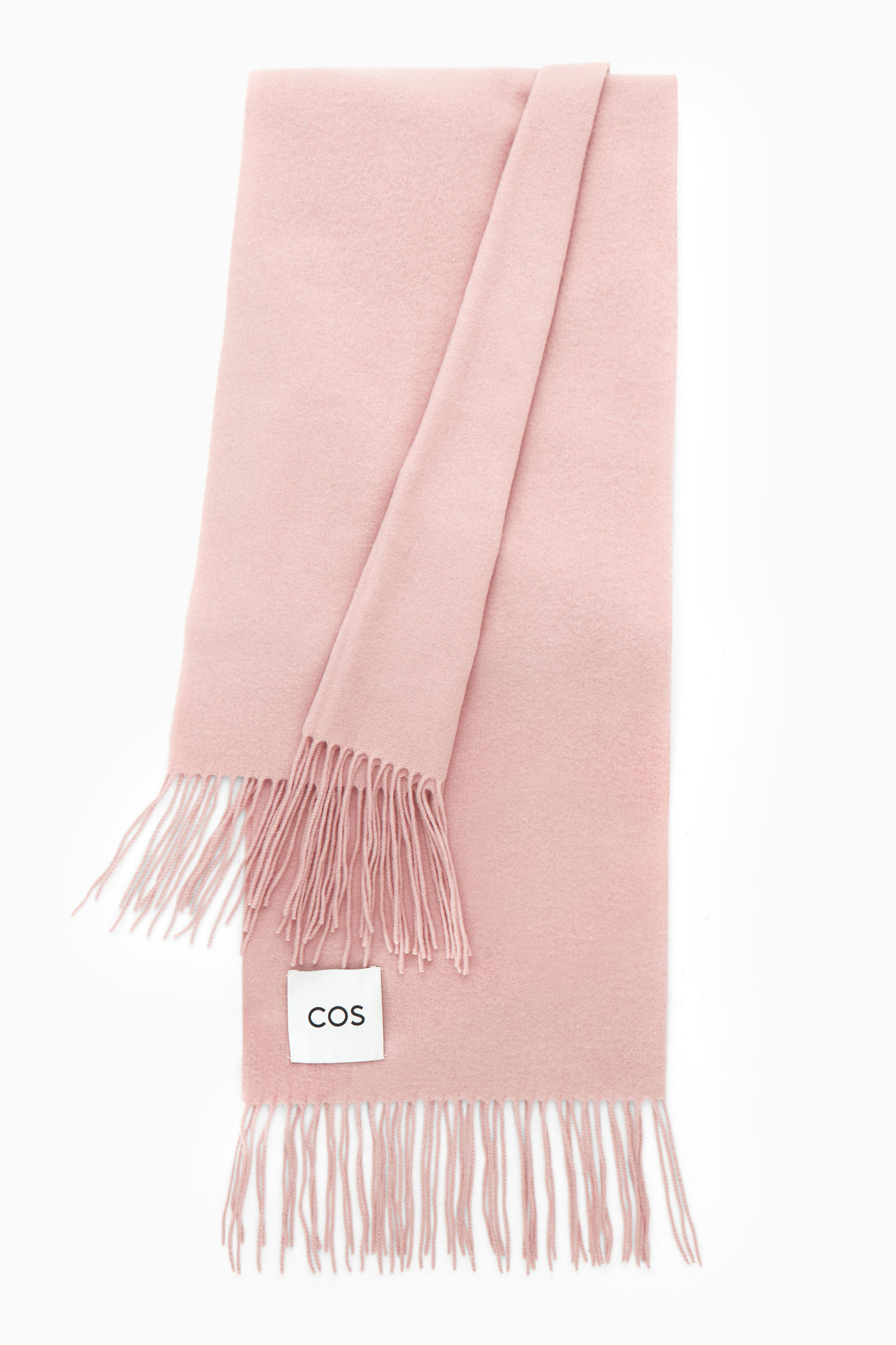 FRINGED PURE WOOL SCARF フリンジピュアウールスカーフ ライトピンク