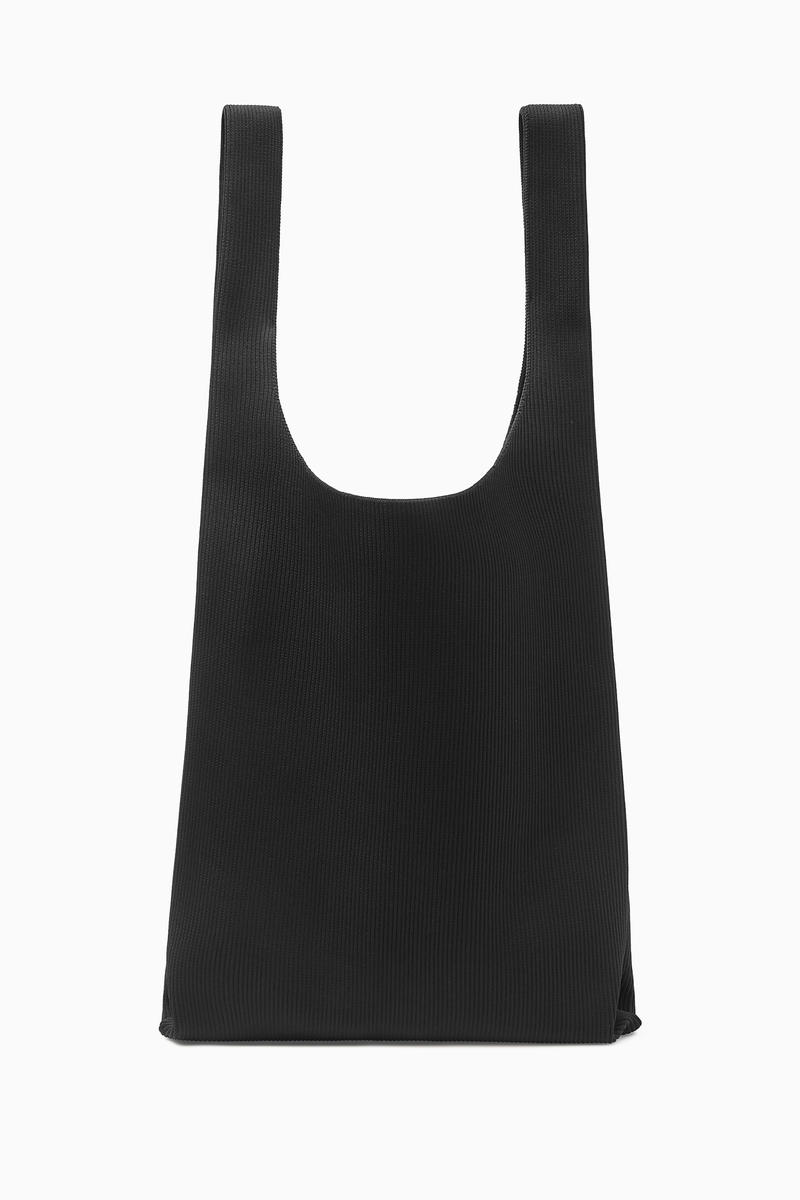 OVERSIZED KNITTED TOTE オーバーサイズニットトートバッグ ブラック 