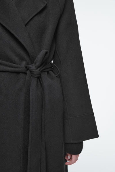COS ベルト付きダブルフェイスウールコート
