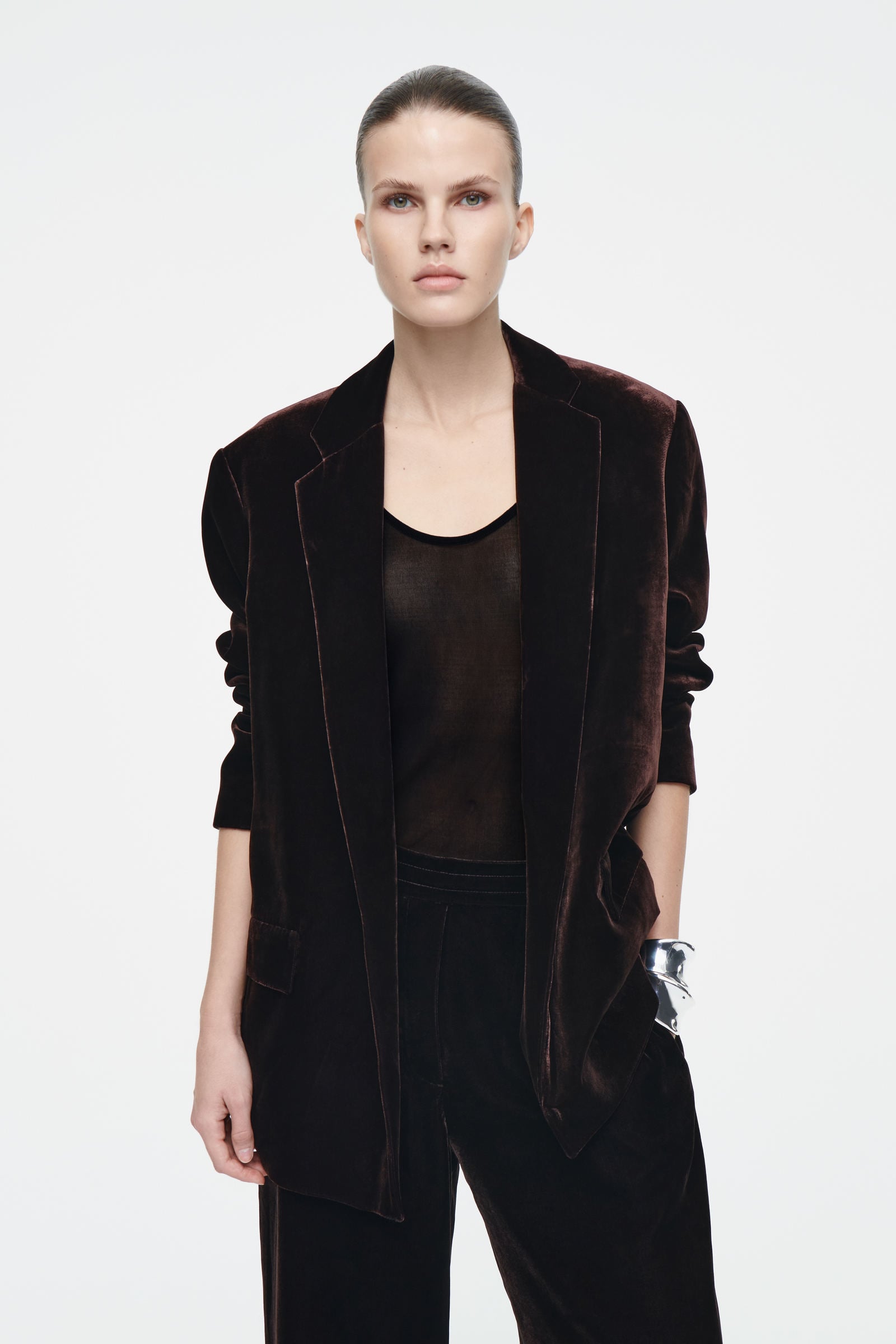 SILK-BLEND VELVET BLAZER シルクブレンドベルベットブレザー｜COS 