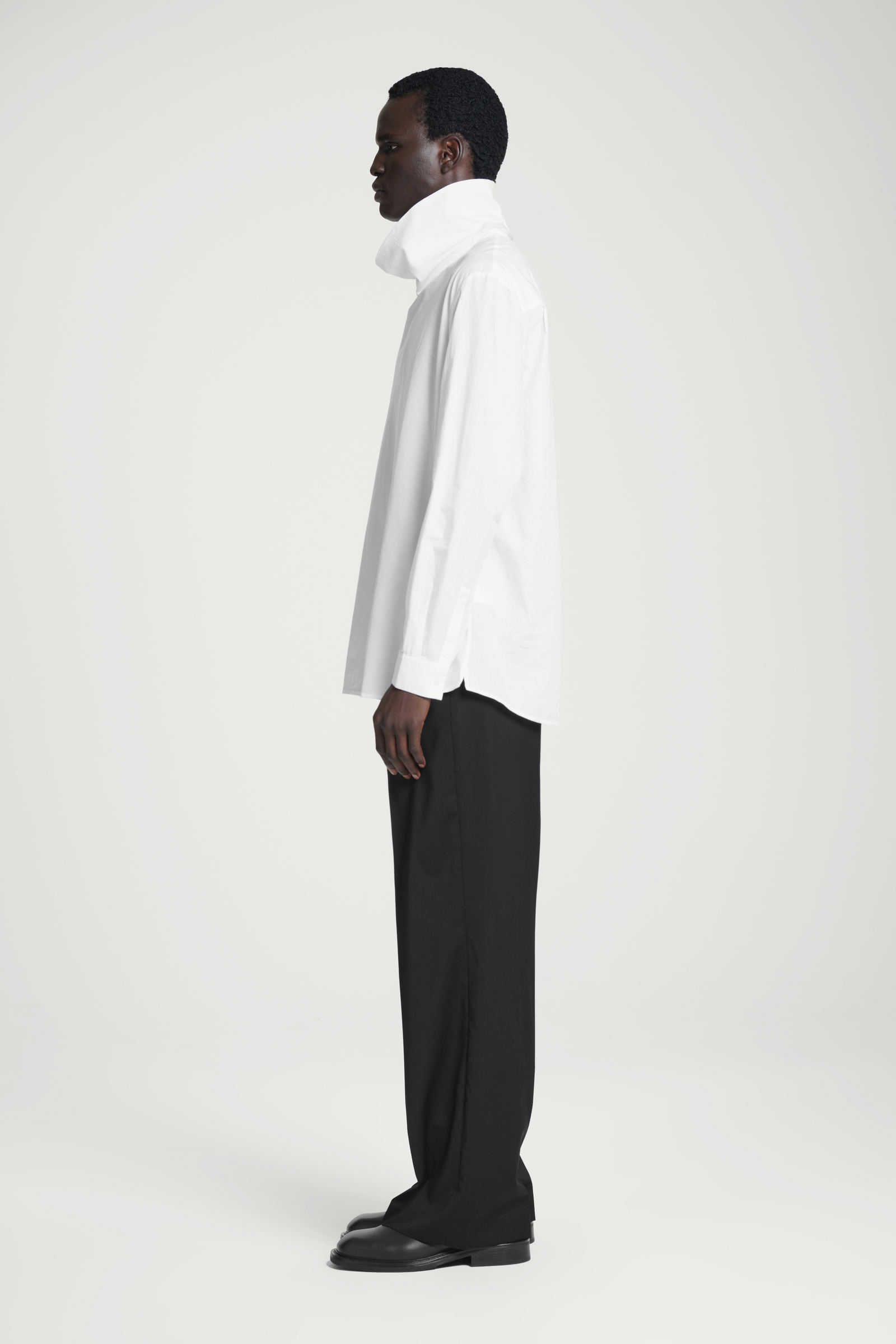 RELAXED COWL-NECK COTTON SHIRT オーバーサイズカウルネックシャツ