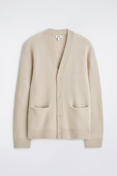 COS ブラッシュドウールVネックカーディガン