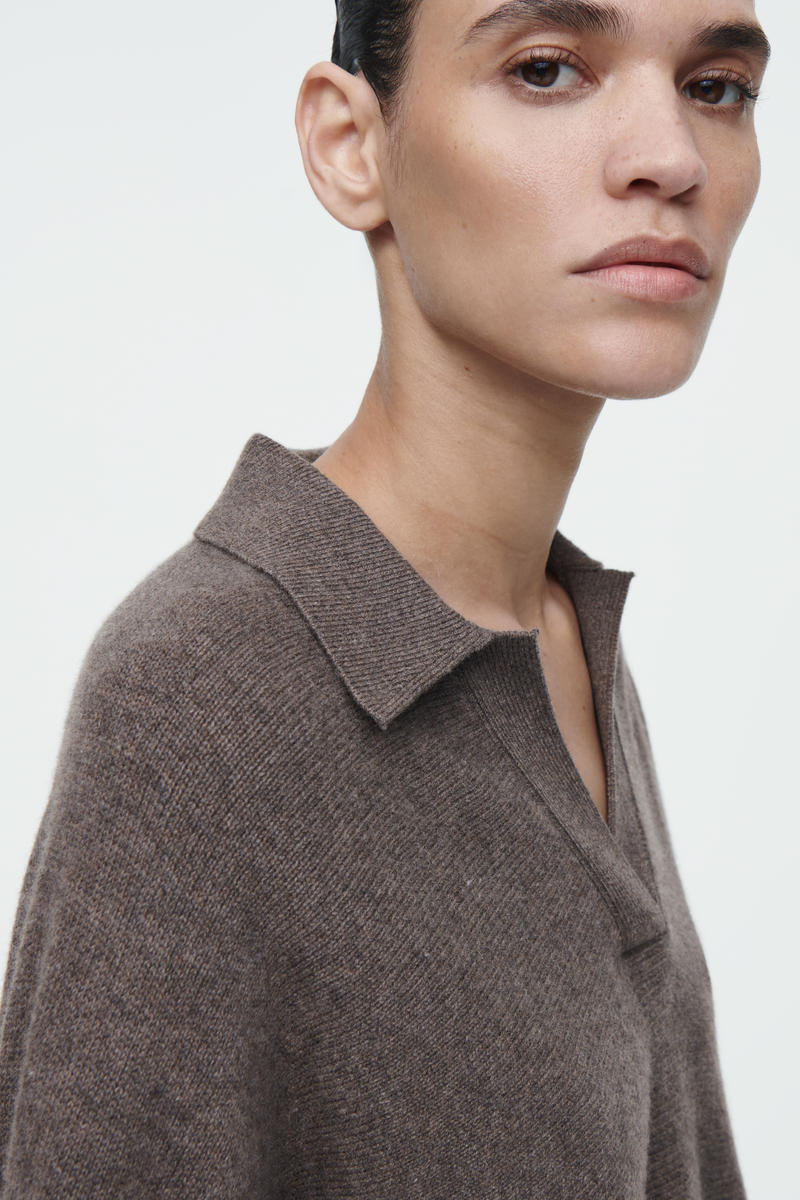 BATWING-SLEEVE WOOL POLO JUMPER バットウィングスリーブ ウールポロ