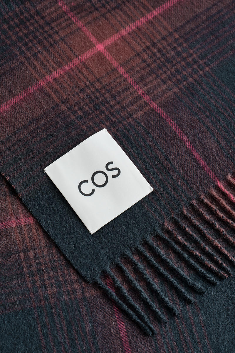 FRINGED WOOL-CASHMERE SCARF フリンジウールカシミヤマフラー