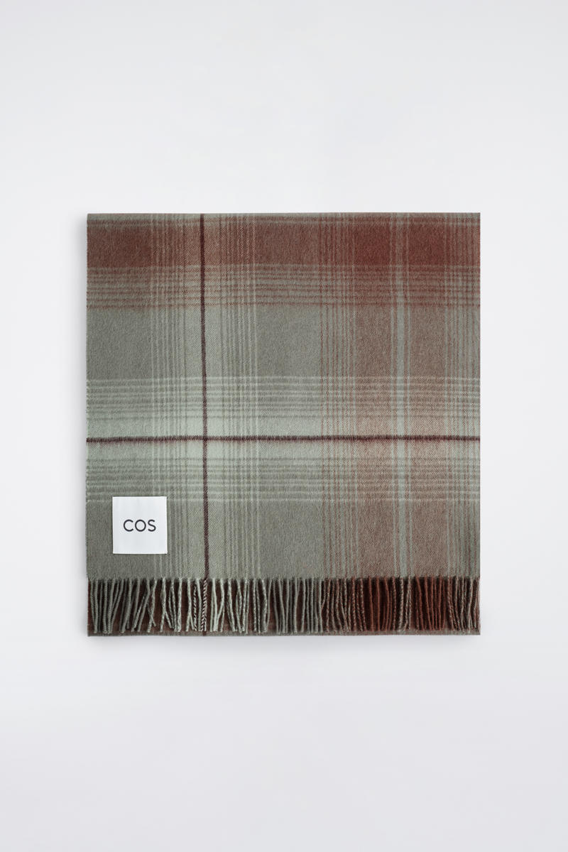 FRINGED WOOL-CASHMERE SCARF フリンジウールカシミヤマフラー