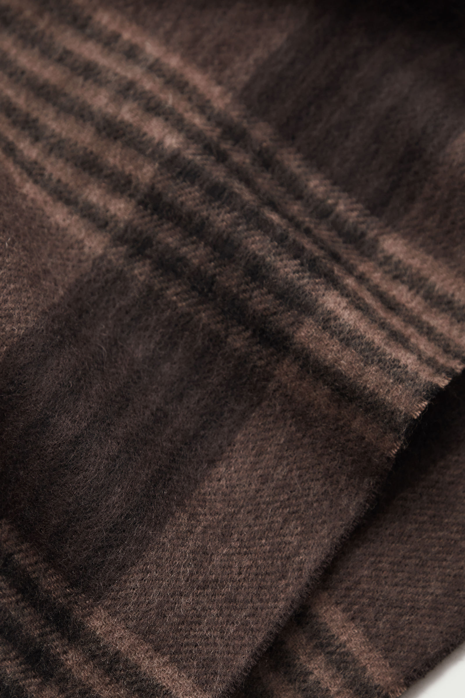 FRINGED WOOL-CASHMERE SCARF フリンジウールカシミヤマフラー