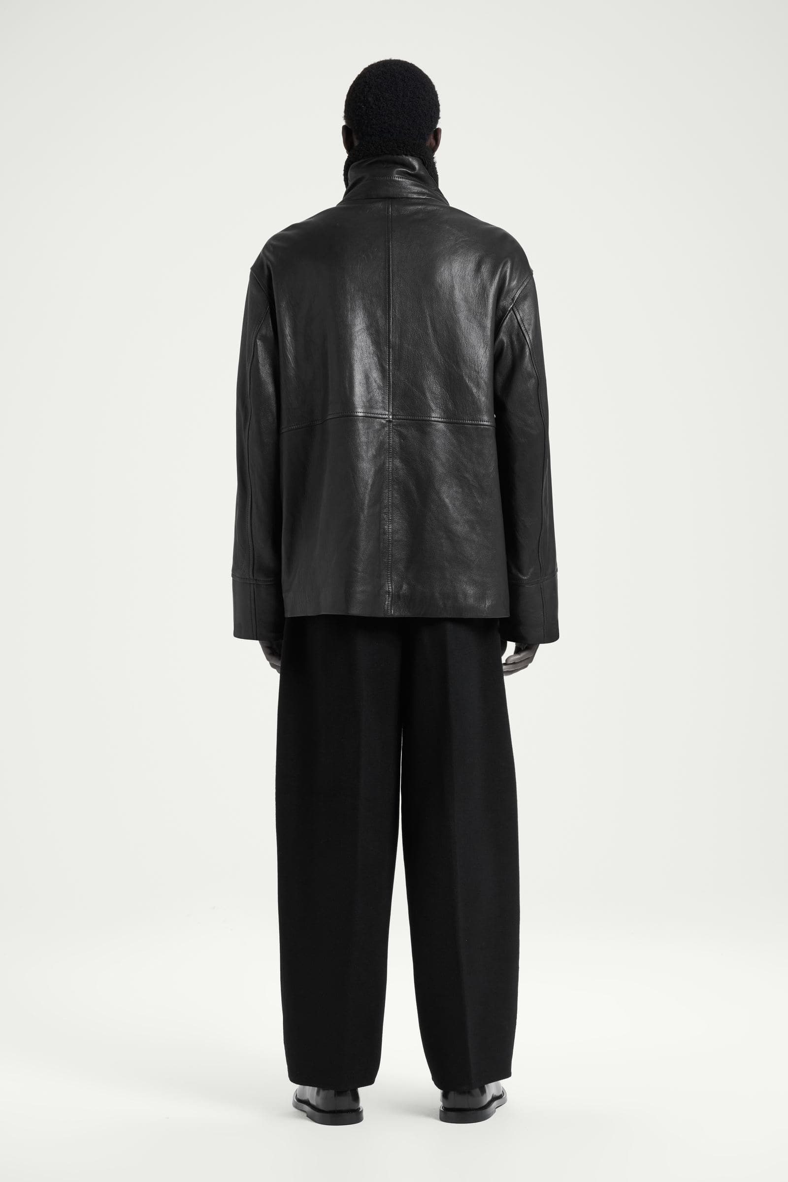 KENZO シアリングトリム　レザージャケット Kenzo シアリングトリム ジャケット | ブラック | FARFETCH JP