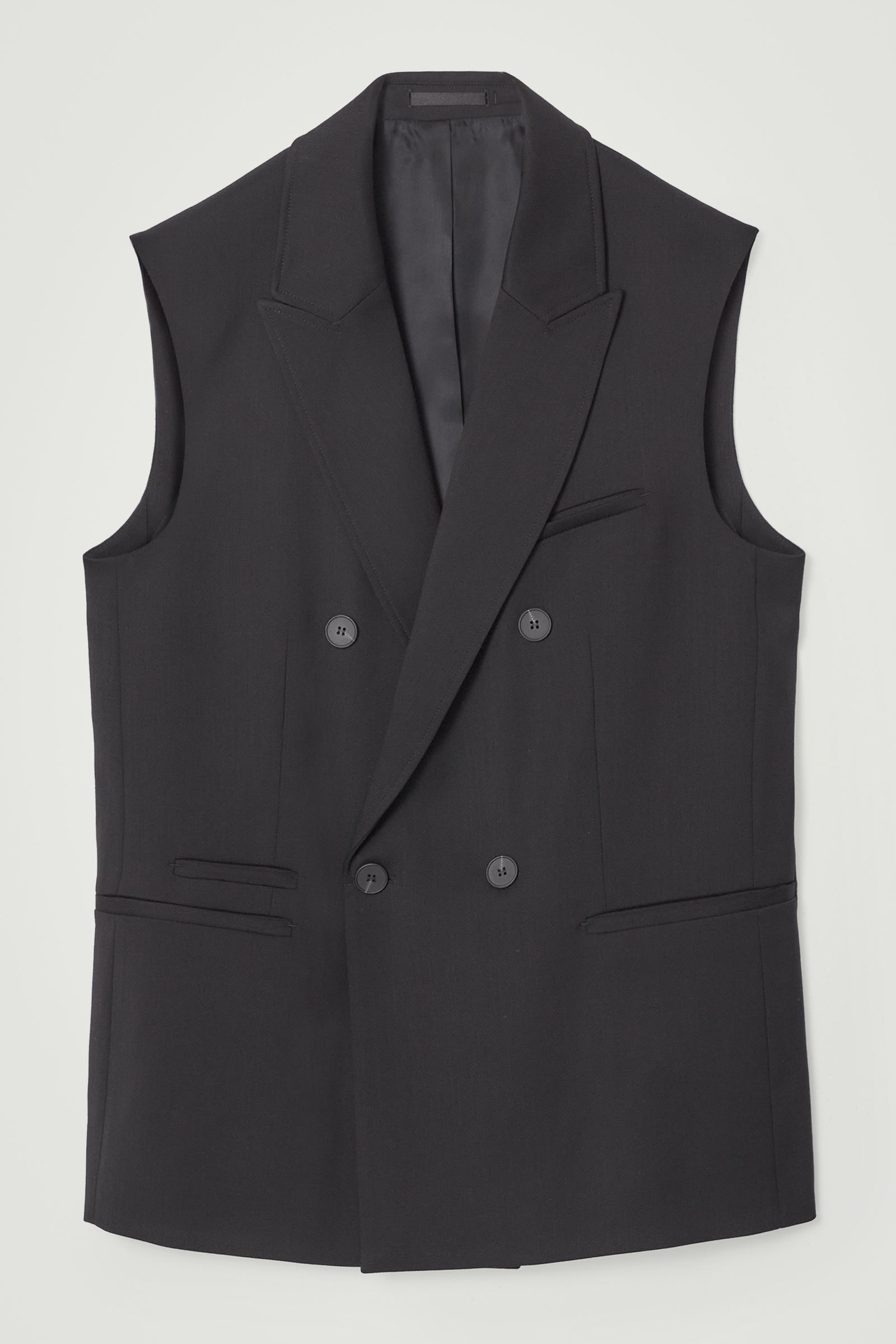 THE SLEEVELESS DOUBLE-BREASTED BLAZER ノースリーブダブルブレスト  