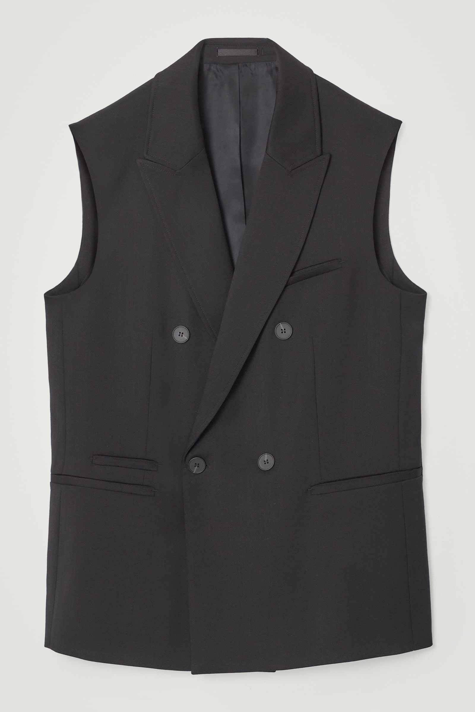 THE SLEEVELESS DOUBLE-BREASTED BLAZER ノースリーブダブルブレスト 