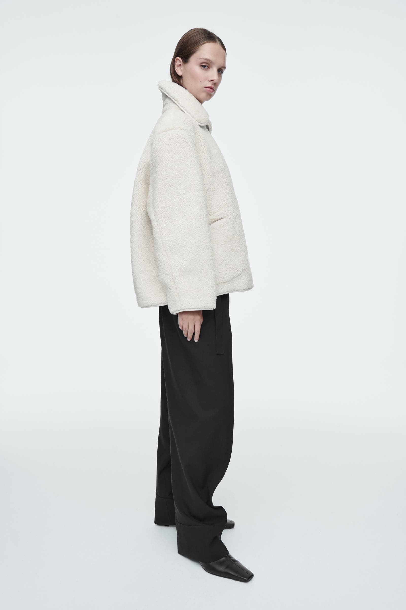 COLLARED FAUX SHEARLING JACKET カラーフェイクシアリングジャケット 