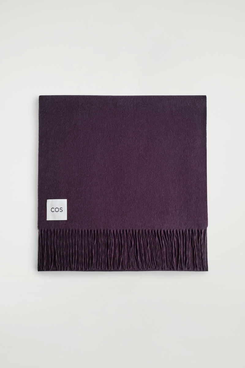 【未使用品】COS フリンジウールマフラー FRINGED WOOL SCARF フリンジウールマフラー ライトブルー｜COS コス