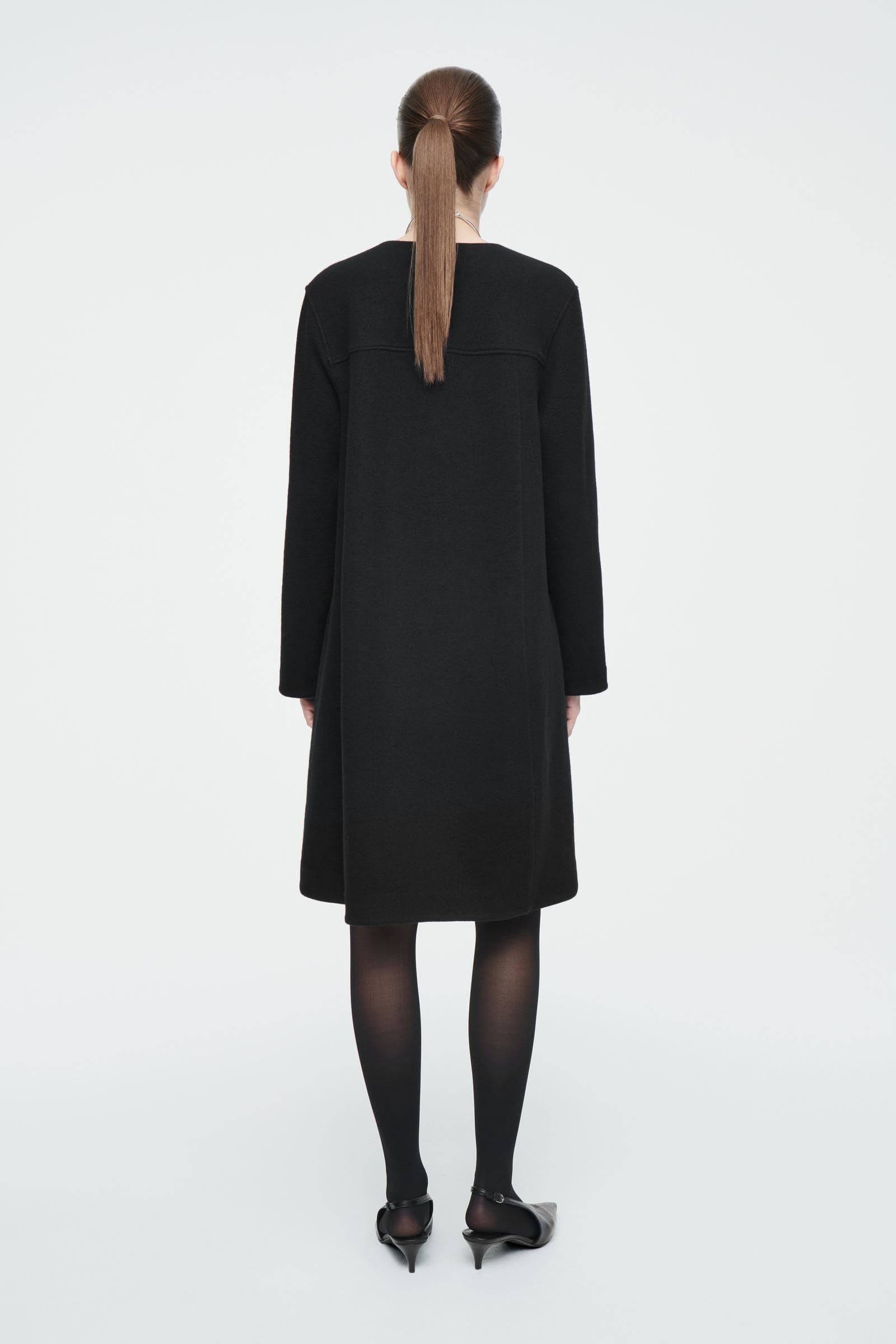 A-LINE BOILED-WOOL MINI DRESS Aラインボイルドウールミニワンピース  