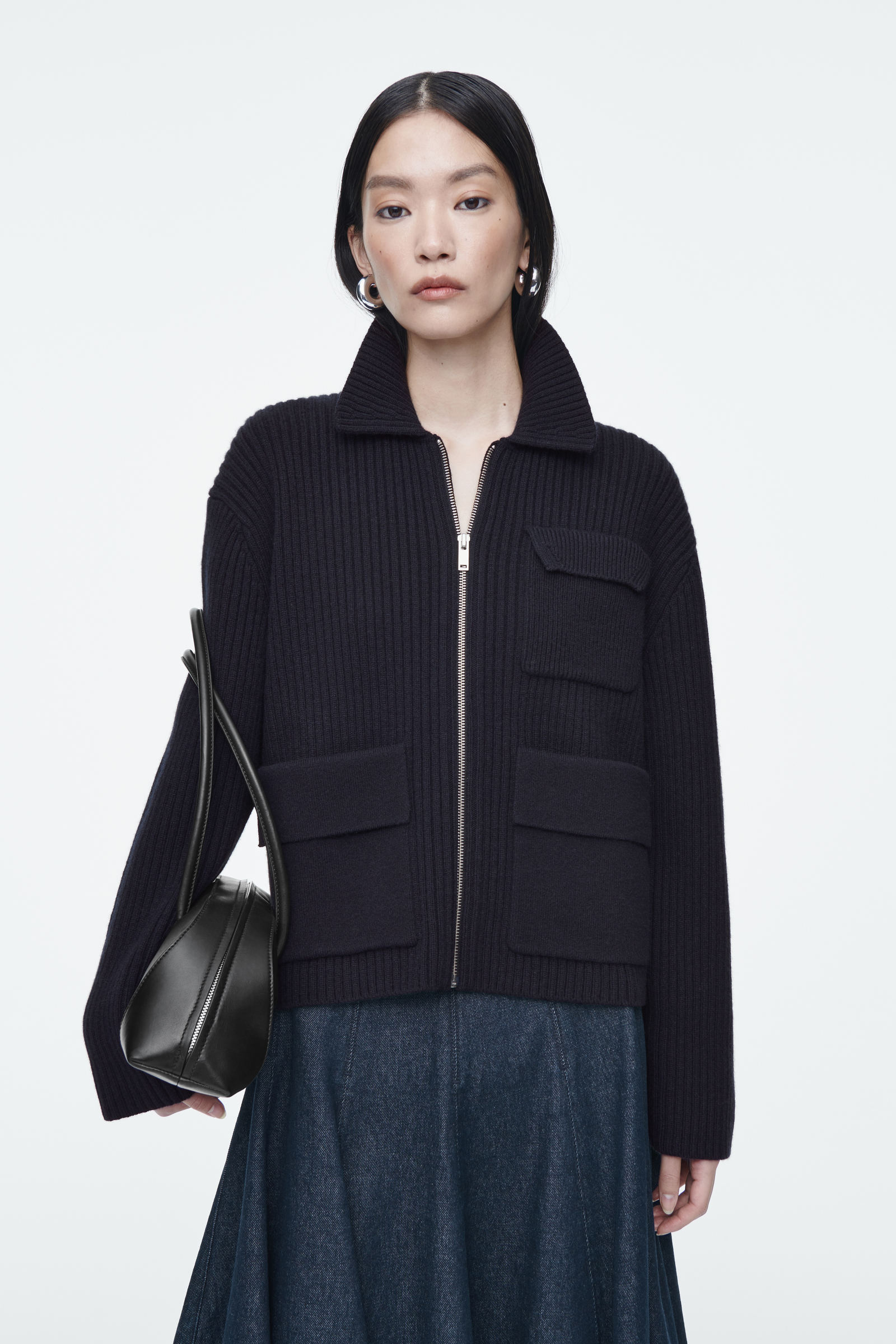 RIBBED MERINO WOOL UTILITY JACKET リブ編みメリノウール