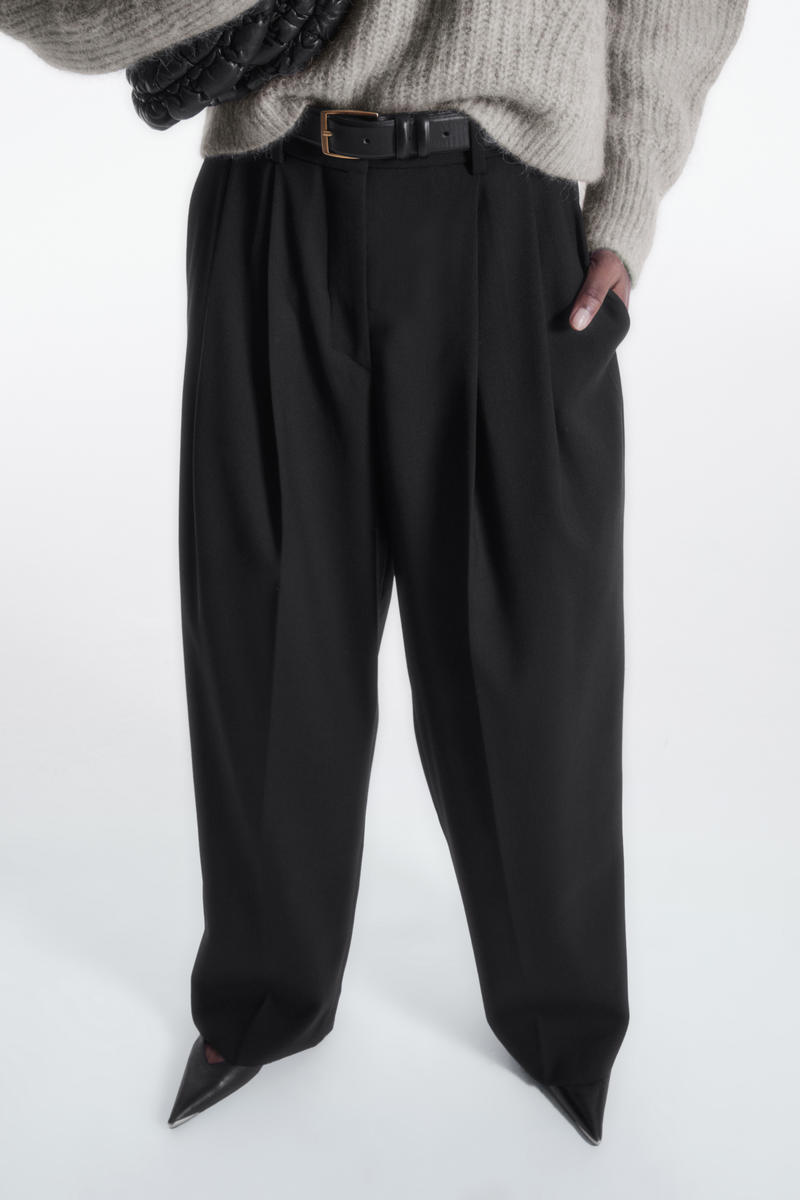 WIDE-LEG TAILORED WOOL TROUSERS ワイドレッグ テーラード 