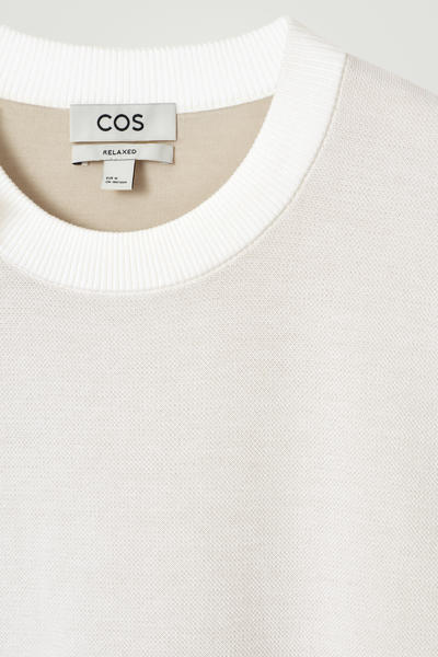 COS オーバーサイズダブルフェイスニットTシャツ