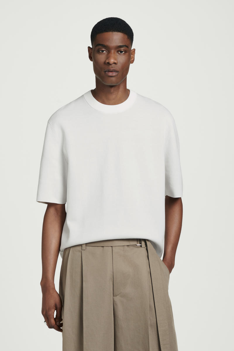 COS オーバーサイズダブルフェイスニットTシャツ