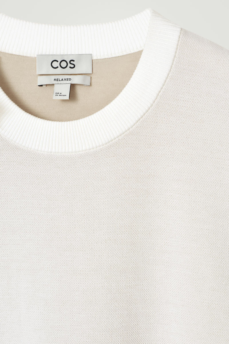 COS オーバーサイズダブルフェイスニットTシャツ