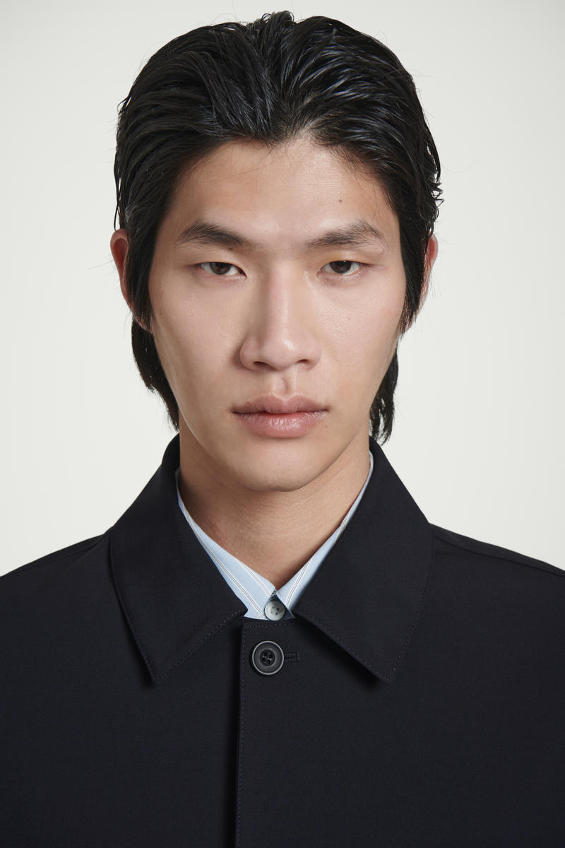 WOOL-BLEND CAR COAT ウールブレンドカーコート ネイビー｜COS コス