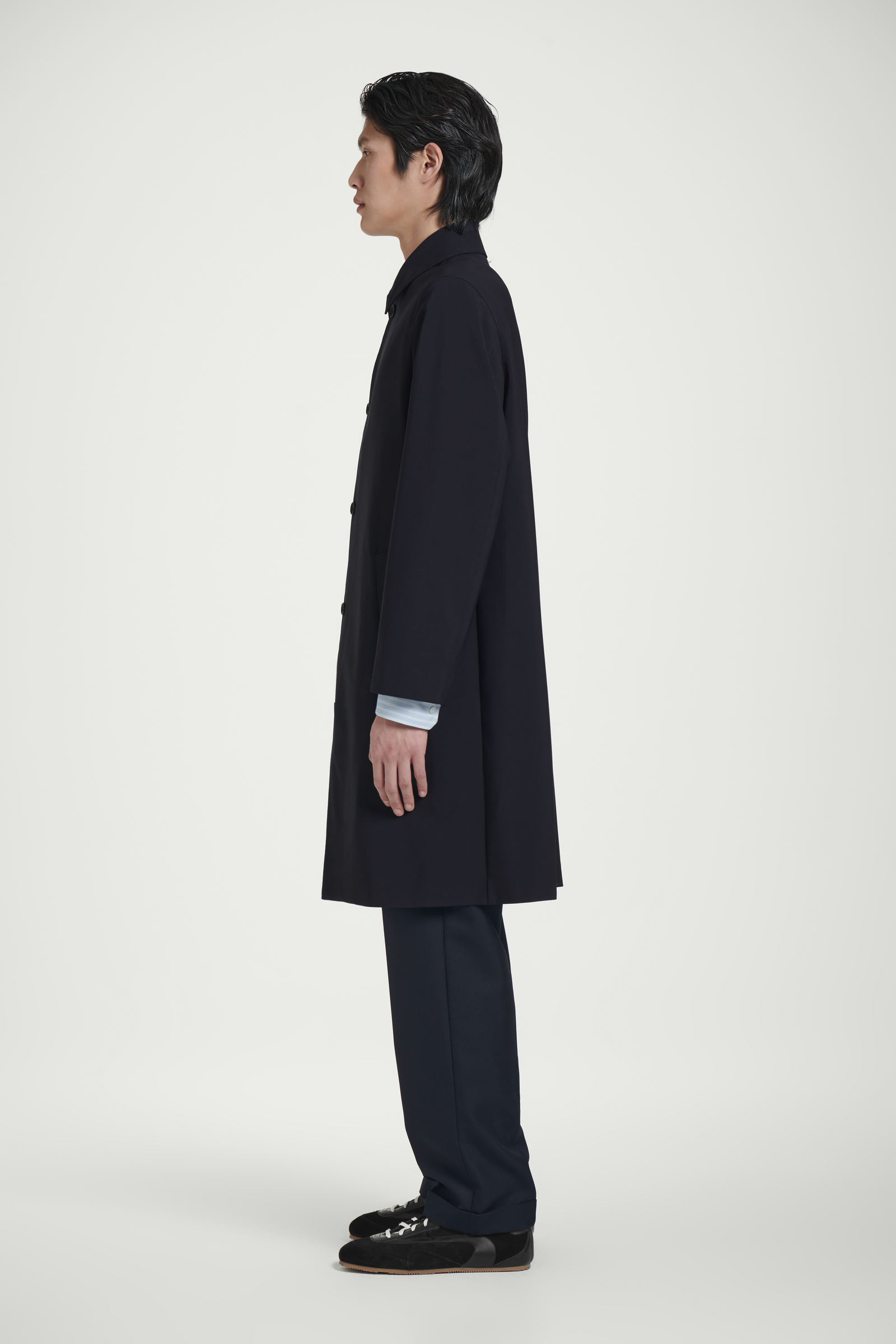 WOOL-BLEND CAR COAT ウールブレンドカーコート ネイビー｜COS コス