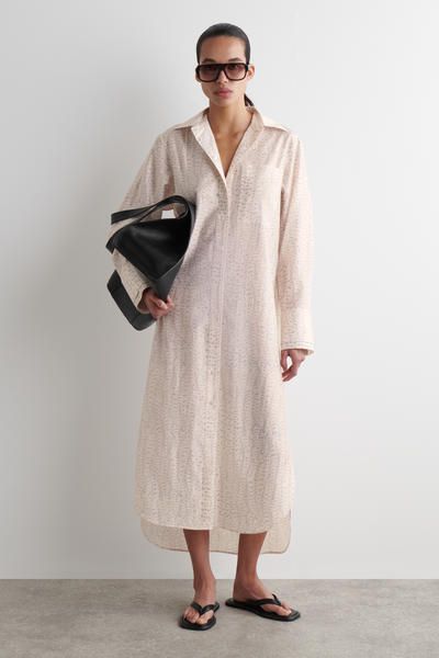 COS プリントフルイドシャツワンピース