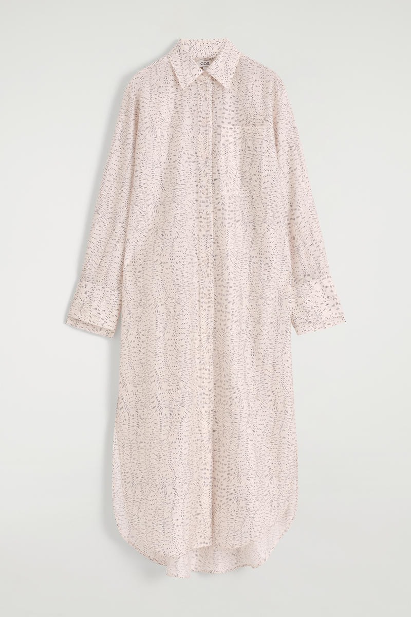 COS プリントフルイドシャツワンピース