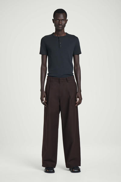 COS スリムフィット リブ編み ヘンリーTシャツ