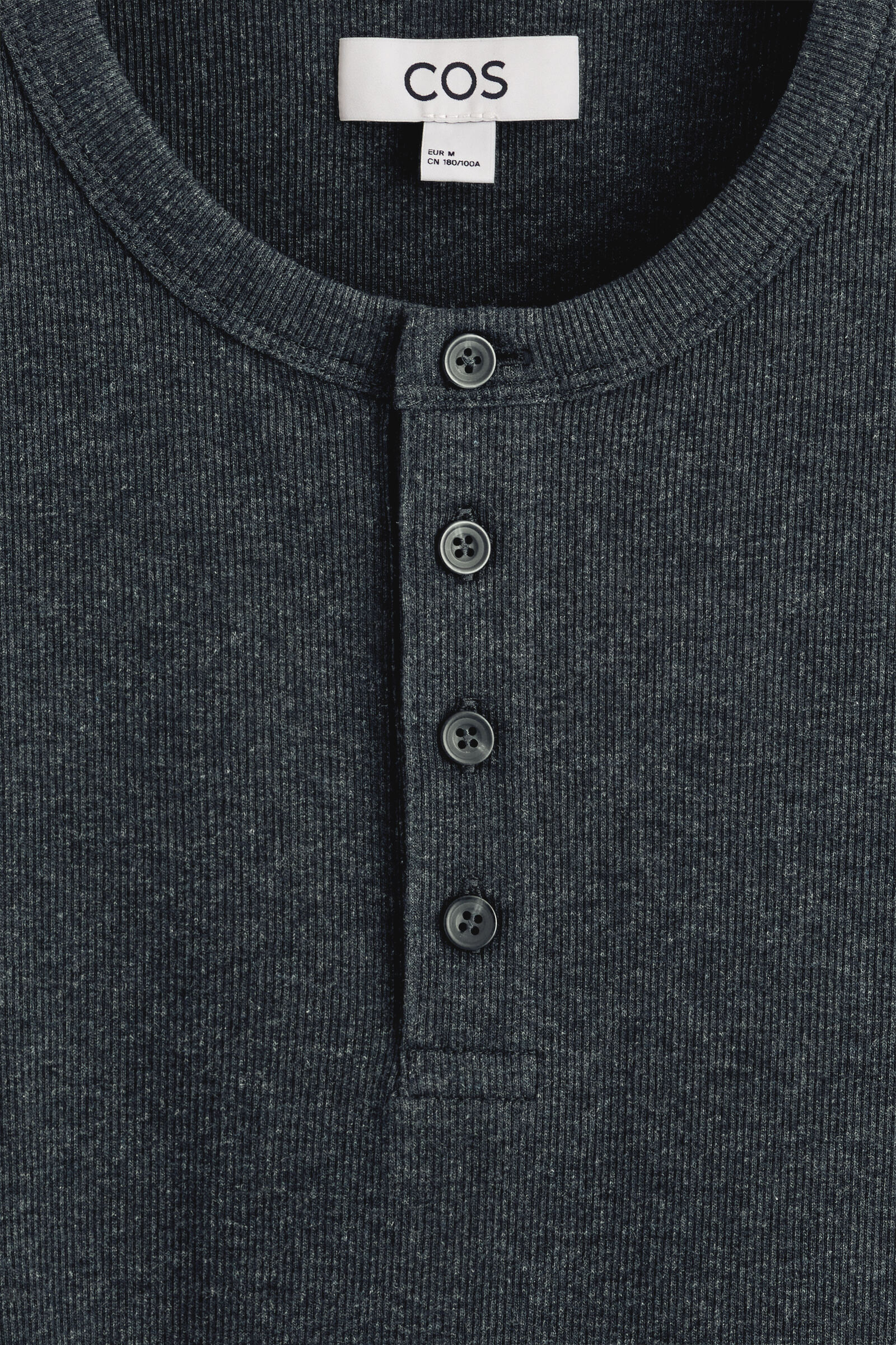 SLIM-FIT RIBBED HENLEY T-SHIRT スリムフィット リブ編み ヘンリーT
