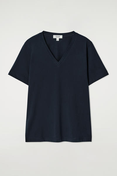 COS VネックコットンTシャツ