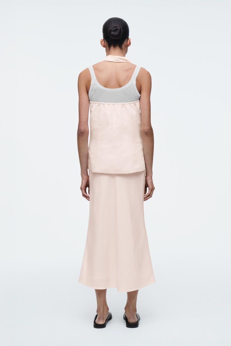 COS リネンブレンドミディコラムスカート