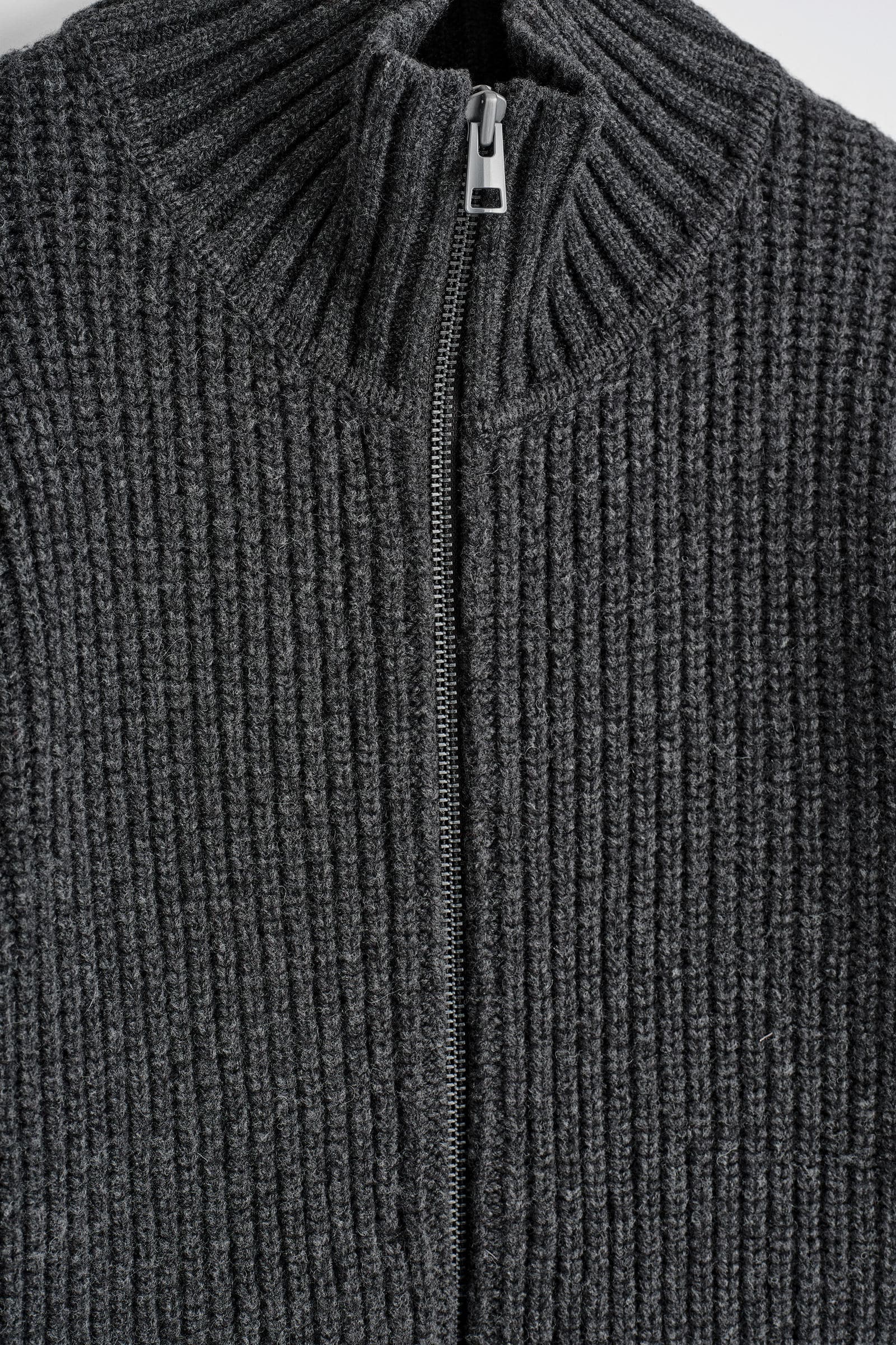 FUNNEL-NECK KNITTED WOOL JACKET ファンネルネックニットウール