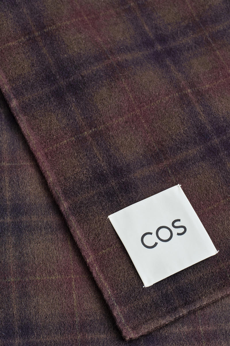 COS チェック柄スプリットウールスカーフ