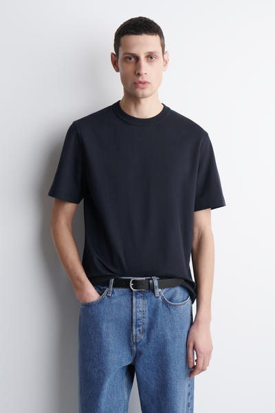 COS インターロックコットンクルーネックTシャツ