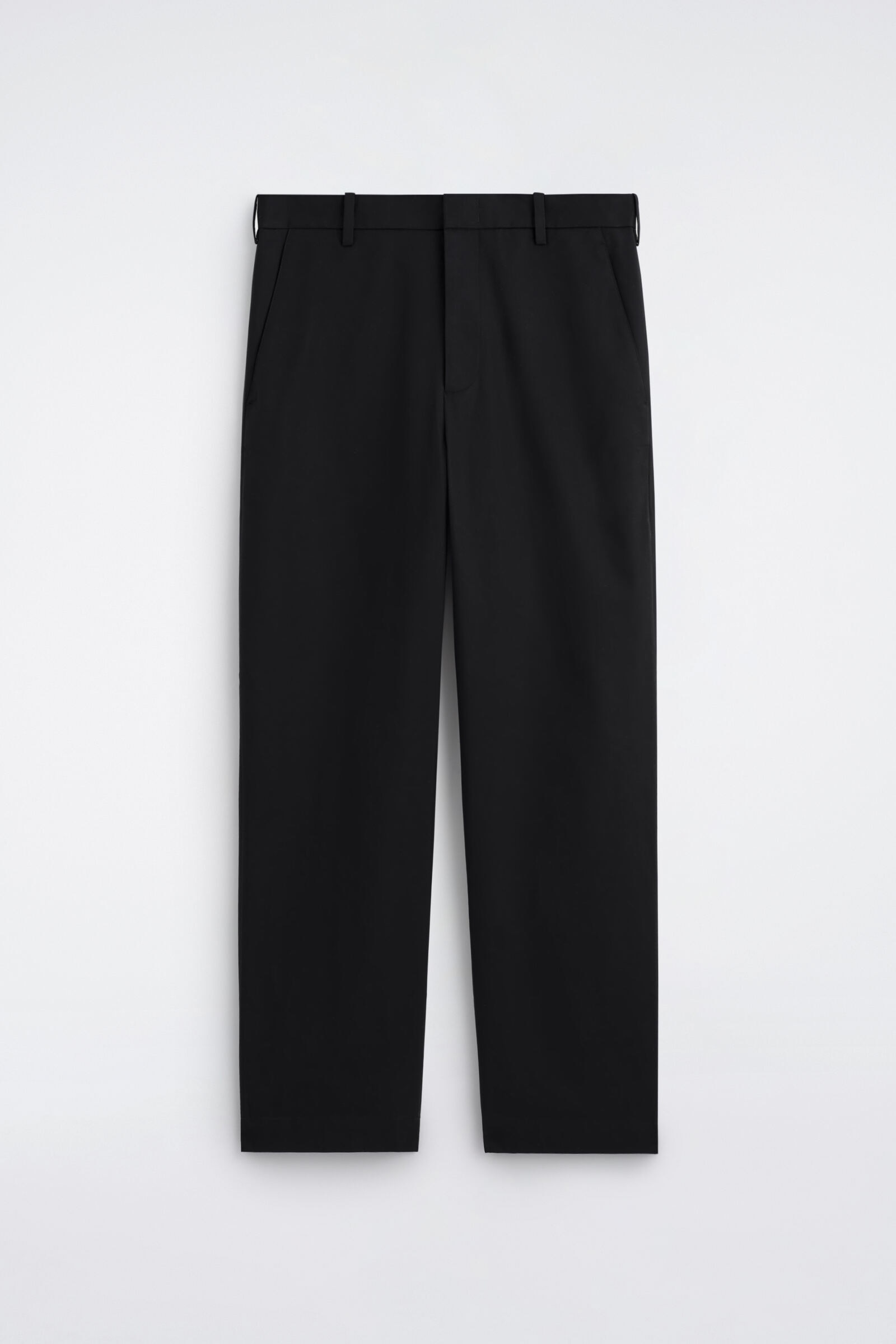 COTTON WIDE-LEG CHINOS コットンワイドレッグチノ ブラック｜COS コス