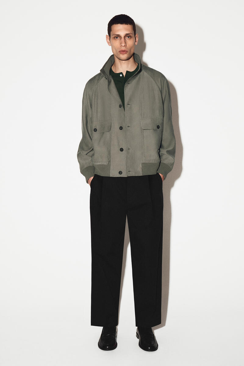 COS ストレートレッグコットンツイルトラウザーズ