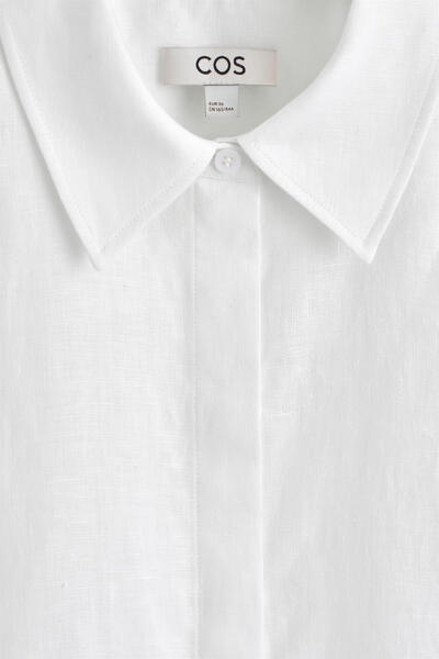 COS オーバーサイズ半袖リネンシャツ