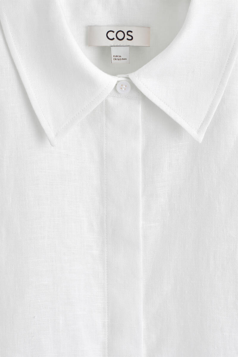 COS オーバーサイズ半袖リネンシャツ